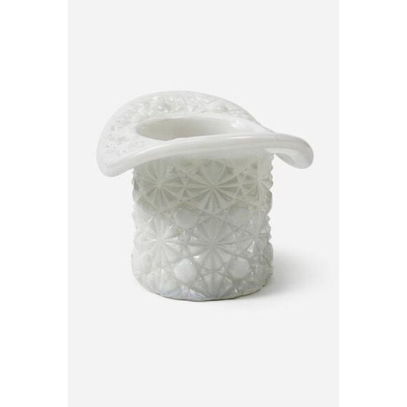 Fenton Other - Toothpick Holder Vase Candleholder Fenton Daisy Button Top Hat Opalescent Milk G